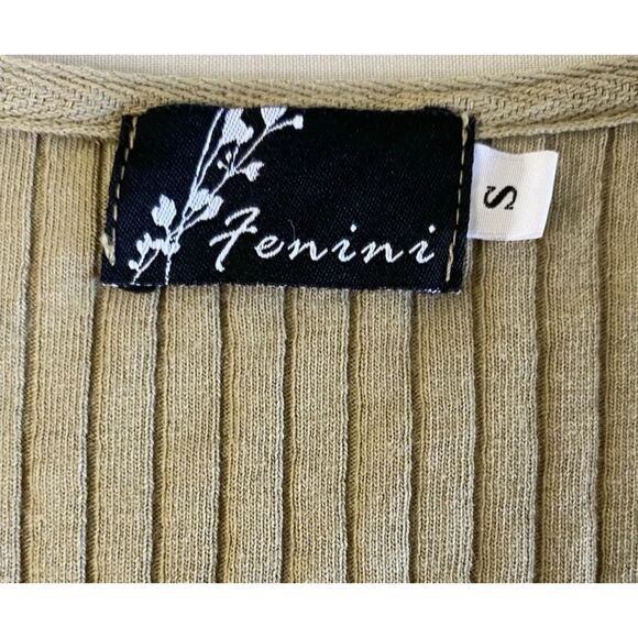 Fenini Women's Small-100% Linen/Cotton Wrap Top Sleeveless Vest Tan-Made USA - Picture 5 of 8